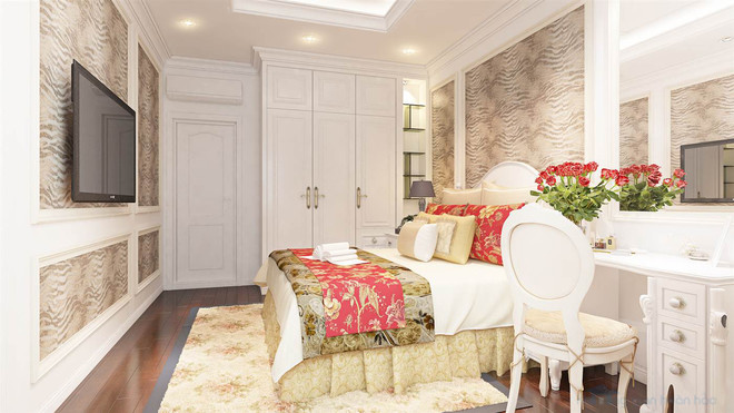  Phòng ngủ dự phòng cho khách với những chi tiết đơn giản mà vẫn tinh tế và đầy đủ tiện nghi.
