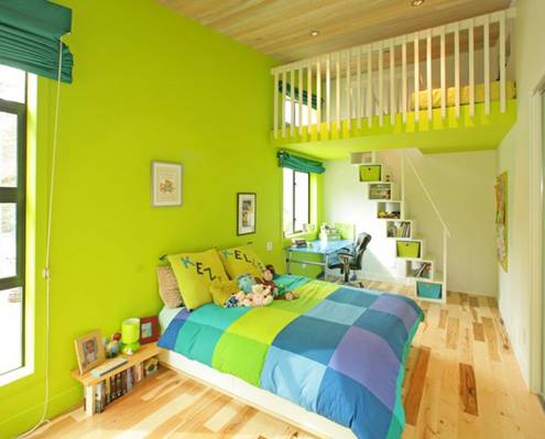 Phòng ngủ mát mẻ và đầy màu sắc